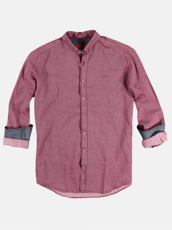 emilio adani Herren Hemd in sportiver Two-Tone Warenoptik Rot 28890