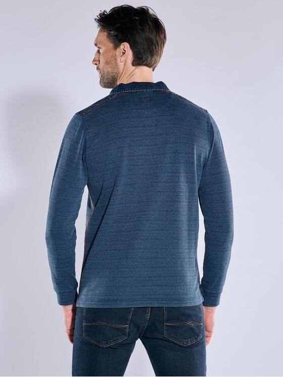 engbers Herren Langarm-Shirt mit Polo-Kragen Royalblau 38183