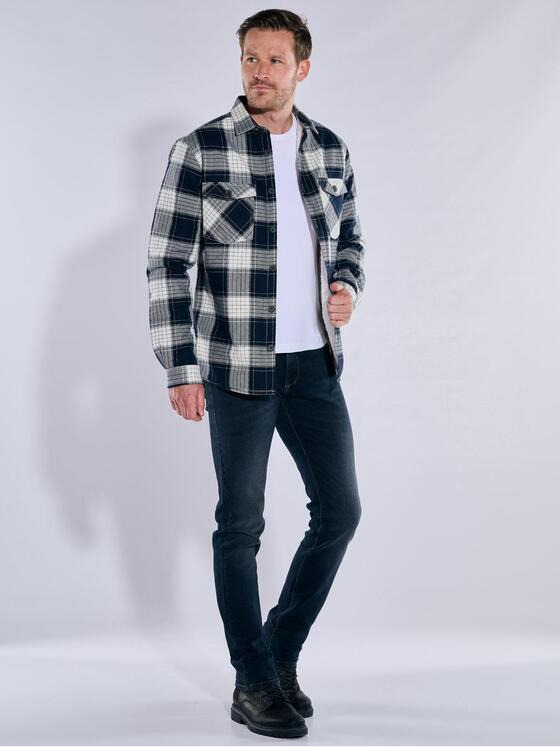 engbers Herren Overshirt kariert Blau 37237