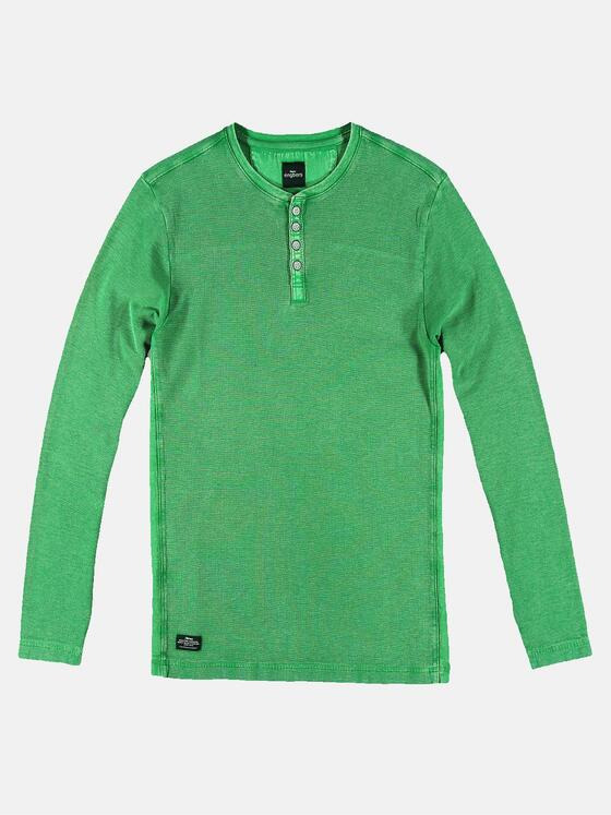 engbers Herren Strukturiertes Henley Shirt Grasgruen 30280
