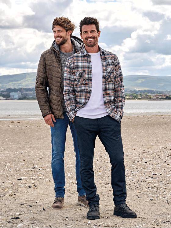 engbers Herren Langarm-Hemd gemustert Ockergelb 33462