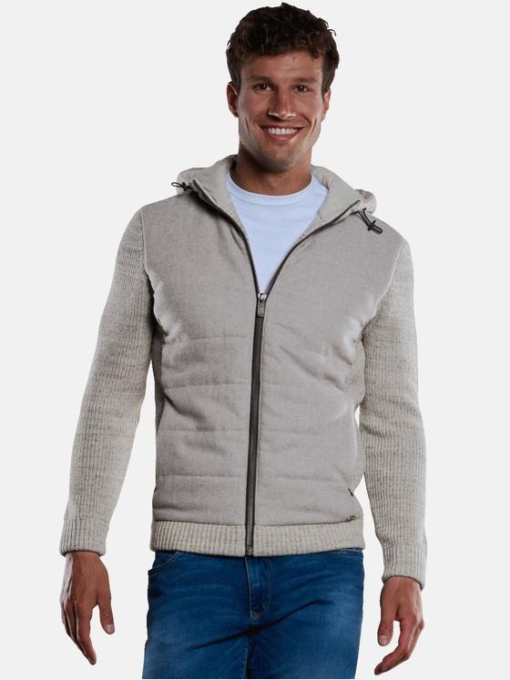 engbers Herren Strickjacke mit Kapuze Silbergrau 33854