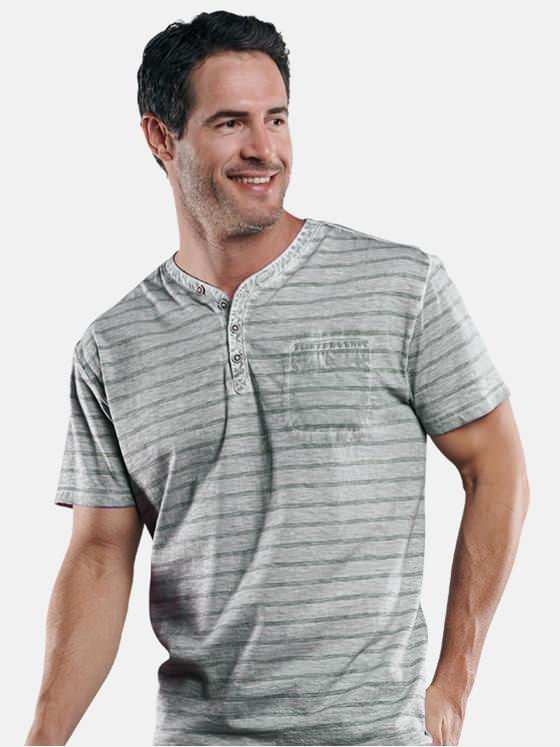 engbers Herren Henley T-Shirt Grau 29239