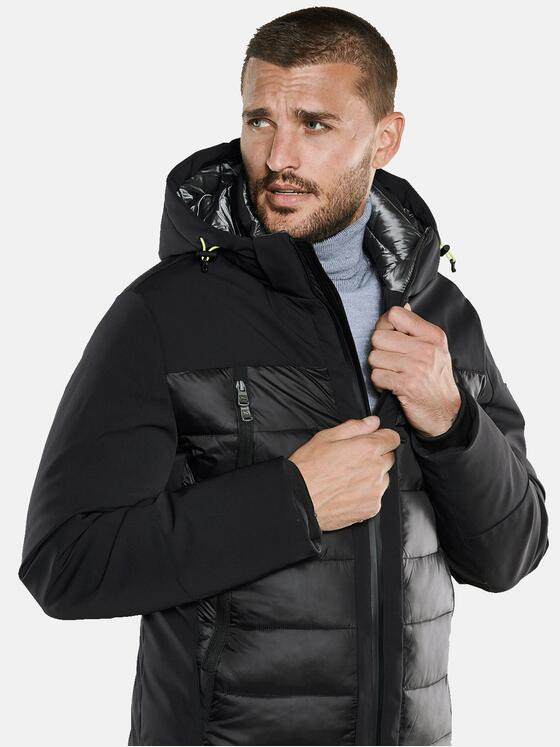 emilio adani Herren Jacke mit abnehmbarer Kapuze Schwarz 33524