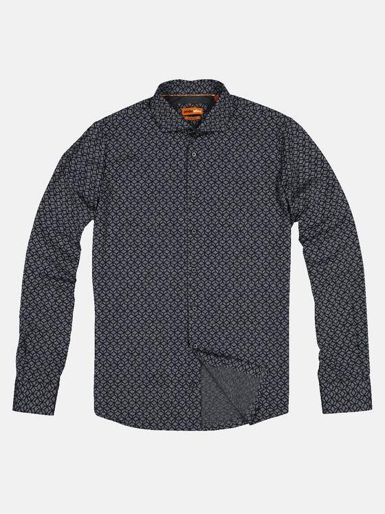 emilio adani Herren Langarm-Hemd aus Jersey Blau 32290