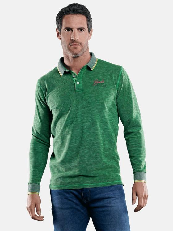 engbers Herren Poloshirt in Flammgarnoptik Cyangruen 29217