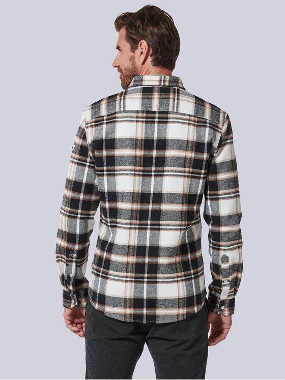 engbers Herren Langarm-Hemd kariert Schwarzbraun 35211