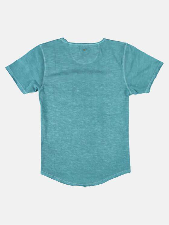 emilio adani Herren Rundhals T-Shirt Türkis 26486