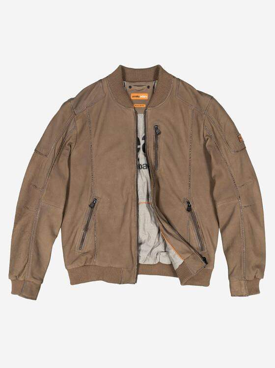 emilio adani Herren Lederjacke regular Braun 37169