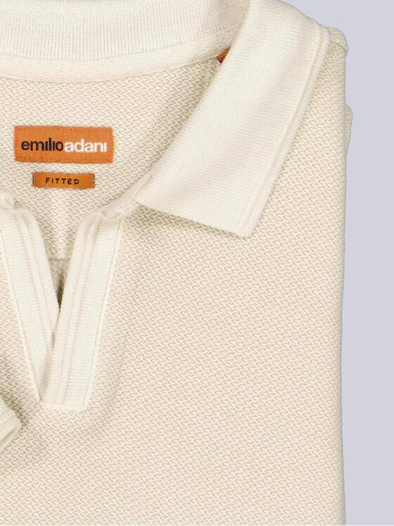 emilio adani Herren Modisches Poloshirt mit Struktur Reinweiss 40528