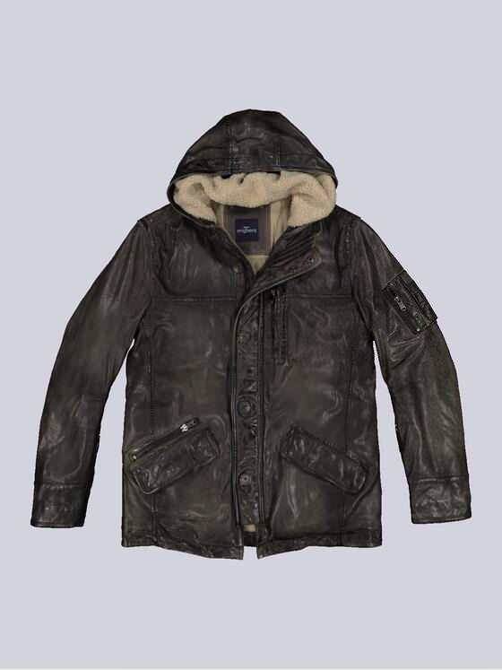 engbers Herren Lederjacke mit Kapuze Grün 33546