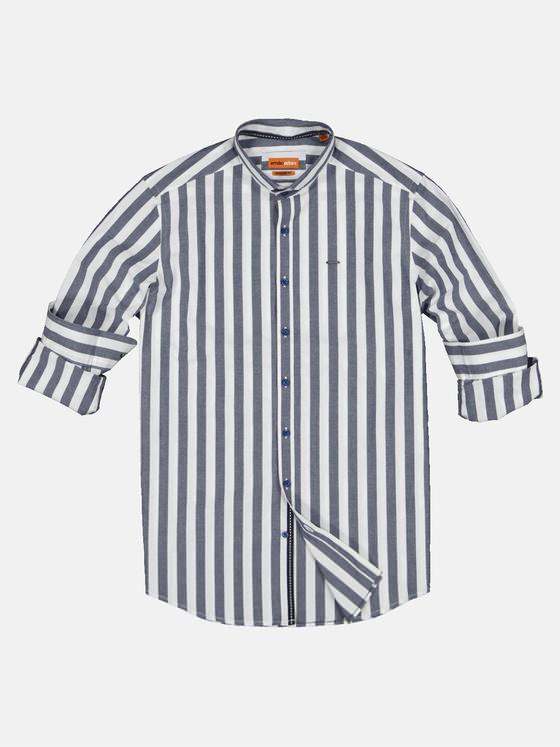 emilio adani Herren Langarm-Hemd gestreift Blau 32615