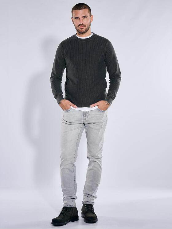 emilio adani Herren Longsleeve mit Rundhalsausschnitt Anthrazit 41401