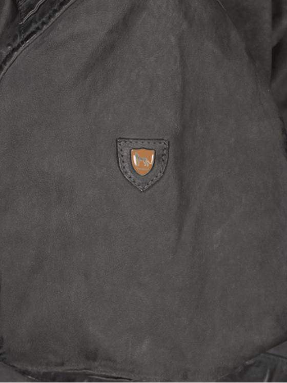 emilio adani Herren Lederjacke mit Sweat-Kapuze Braun 32570