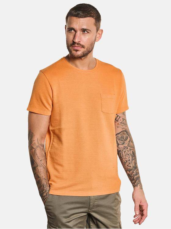 emilio adani Herren T-Shirt gestreift Orange 32753