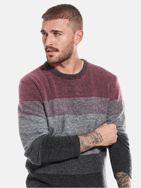 emilio adani Herren Pullover mit Blockstreifen Grau 32349