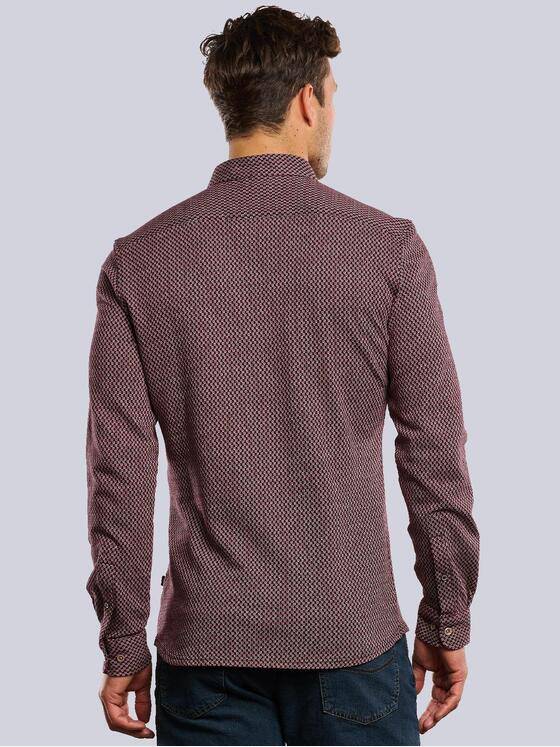 engbers Herren Langarm-Hemd gemustert Rot 33634