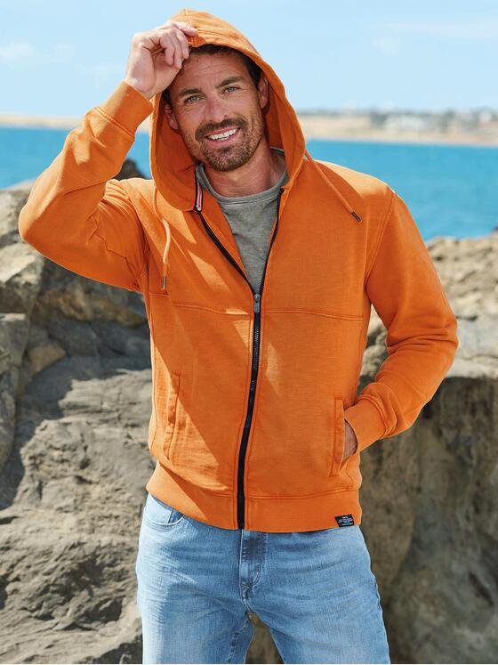 engbers Herren Sweatjacke mit Kapuze Orange 33153