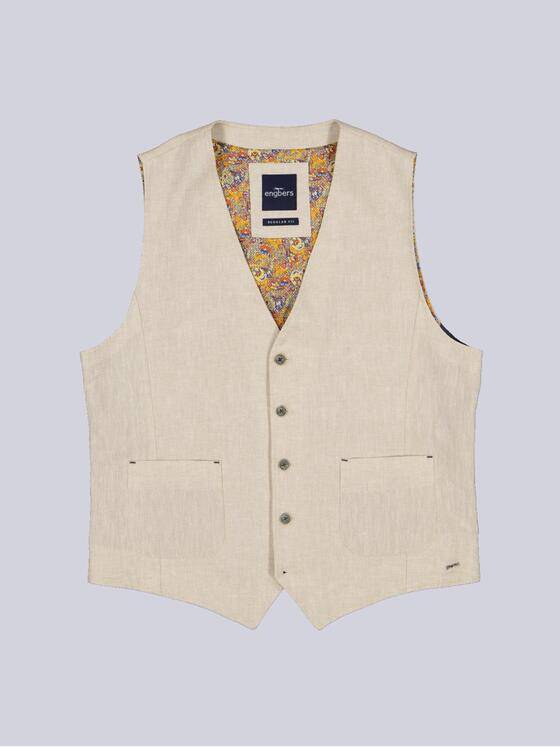 engbers Herren Sakko-Weste mit Leinenanteil Beige 36558