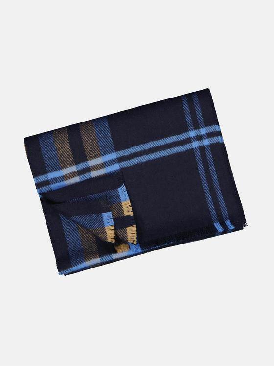 engbers Herren Webschal kariert Brilliantblau 33857