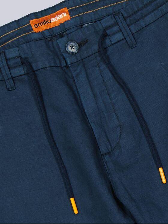 emilio adani Herren Chino aus Leinen-Mischgewebe Marineblau 40352