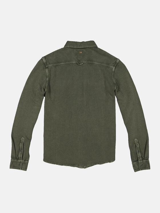 emilio adani Herren Langarm-Shirt mit Polokragen Grün 33732