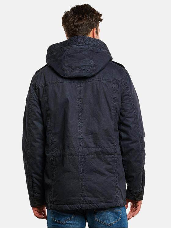 engbers Herren Baumwoll-Jacke mit abnehmbarer Kapuze Saphirblau 33564