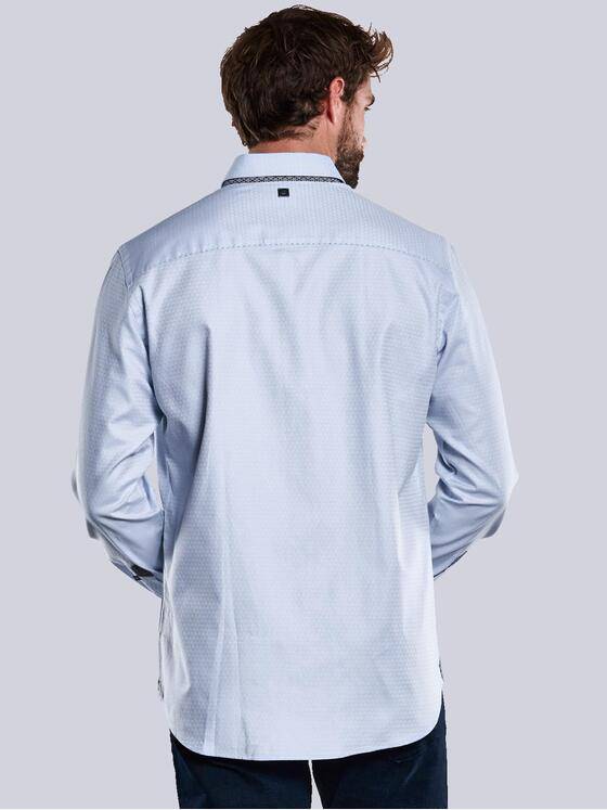 engbers Herren Langarm-Hemd dezent glänzend Blau 33365