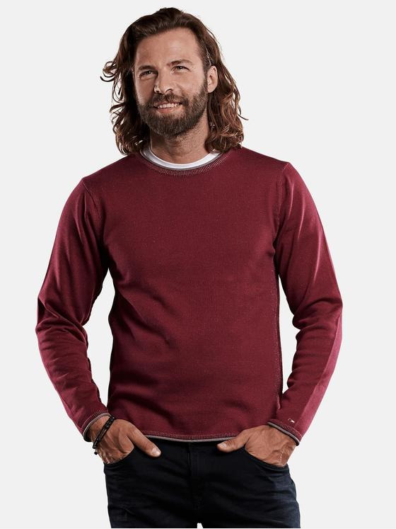 emilio adani Herren sportiver Pullover in dezenter Zweifarbigkeit Violett 28941