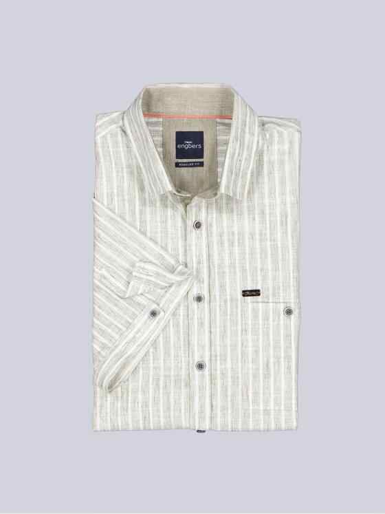 engbers Herren Kurzarm-Hemd mit Leinenanteil Oliv 39771