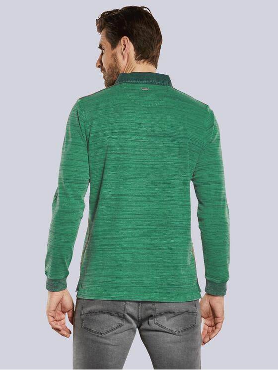 engbers Herren Langarm-Shirt mit Polokragen Grün 34331