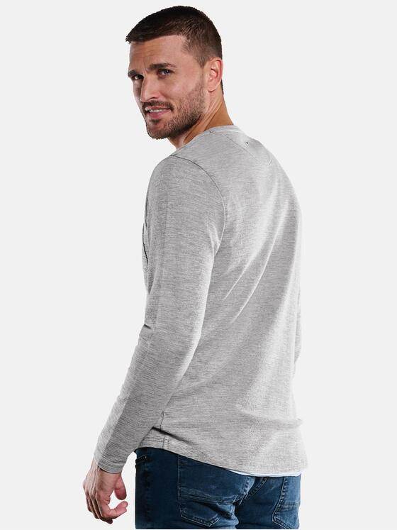 emilio adani Herren Langarm-Shirt dezent gemustert Grau 33420