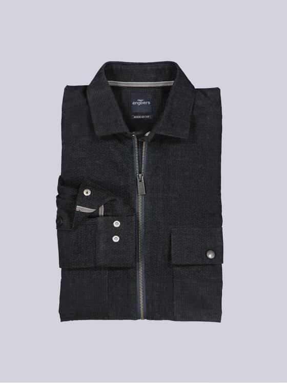 engbers Herren Overshirt strukturiert Saphirblau 39649