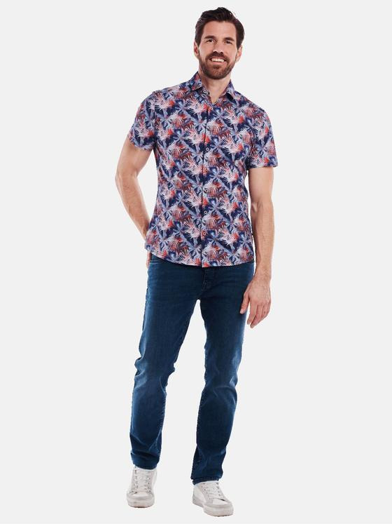 engbers Herren Kurzarm-Hemd slim fit Rot 35033