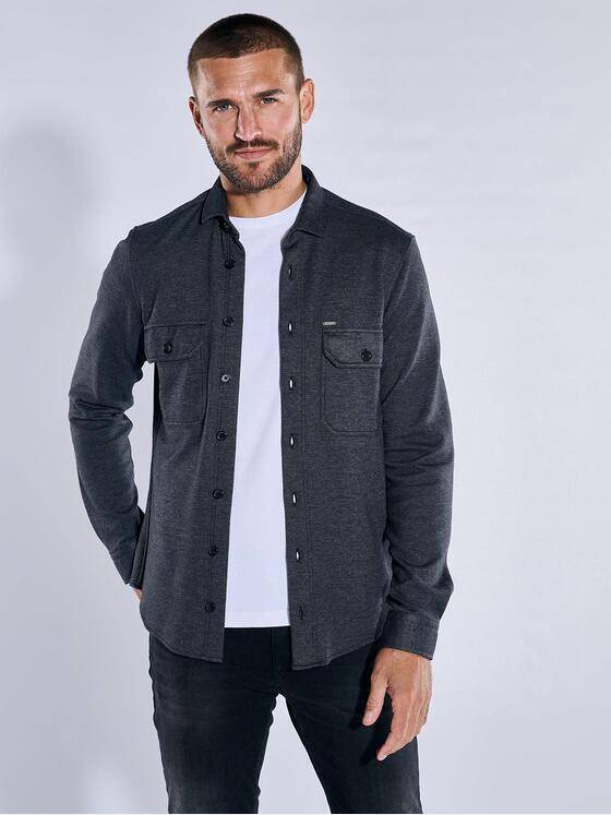 emilio adani Herren Overshirt slim fit Grau 37672
