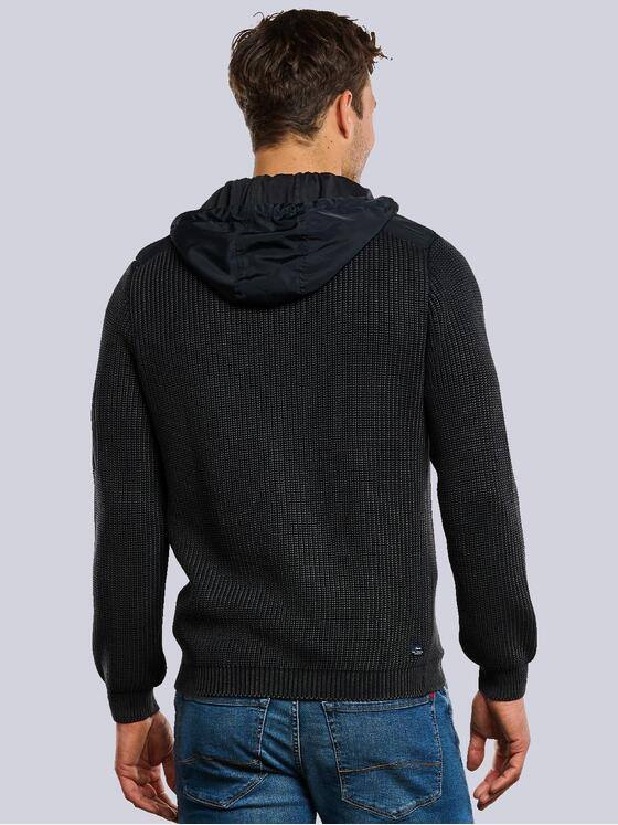 engbers Herren Cardigan mit Kapuze Saphirblau 33815