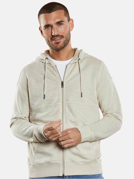 emilio adani Herren Sweatjacke mit Kapuze Beige 34365