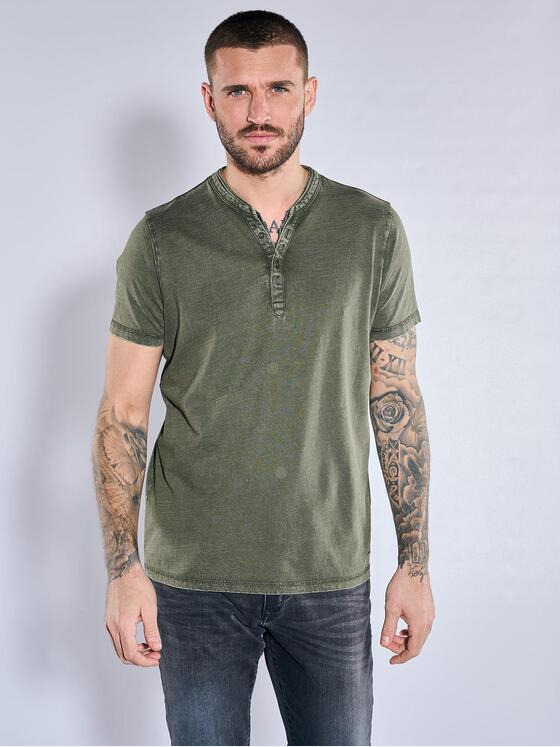 emilio adani Herren Henley-Shirt regular Grün 37085