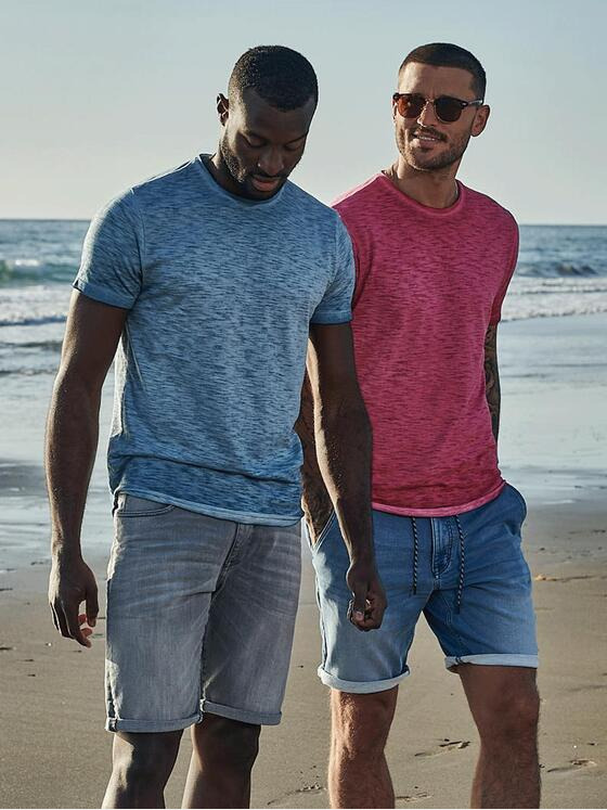 emilio adani Herren T-Shirt gestreift Violett 33024