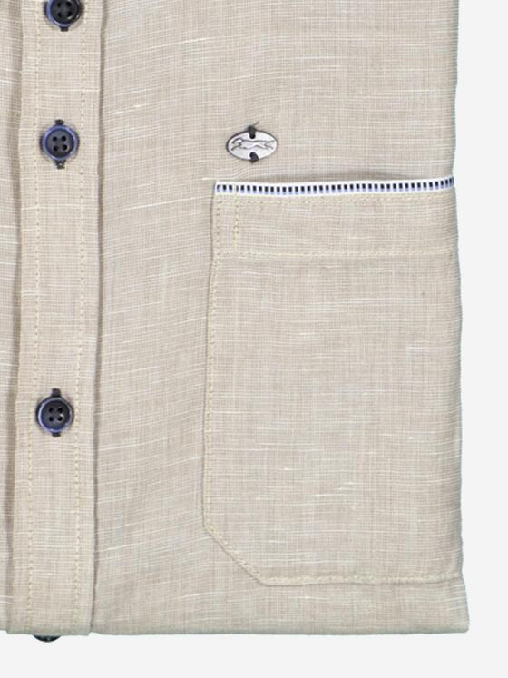 engbers Herren Kurzarm-Hemd mit Leinenanteil Beige 36588