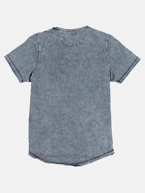 emilio adani Herren Rundhals T-Shirt mit dezentem Streifenmuster Türkis 29681