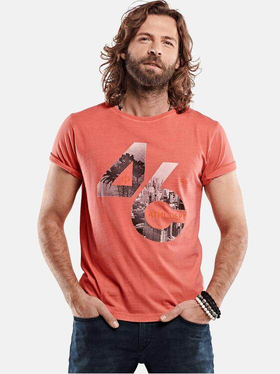 emilio adani Herren Cityprint T-Shirt Rot 27254