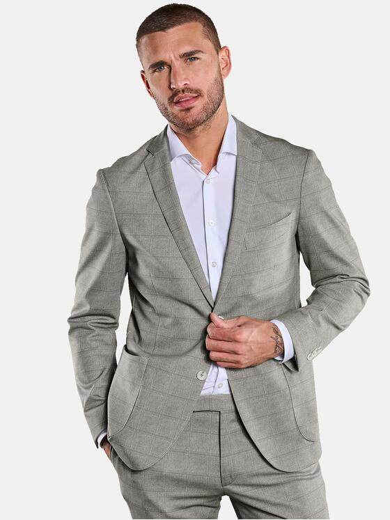 emilio adani Herren Anzug-Sakko kariert Grau 34569