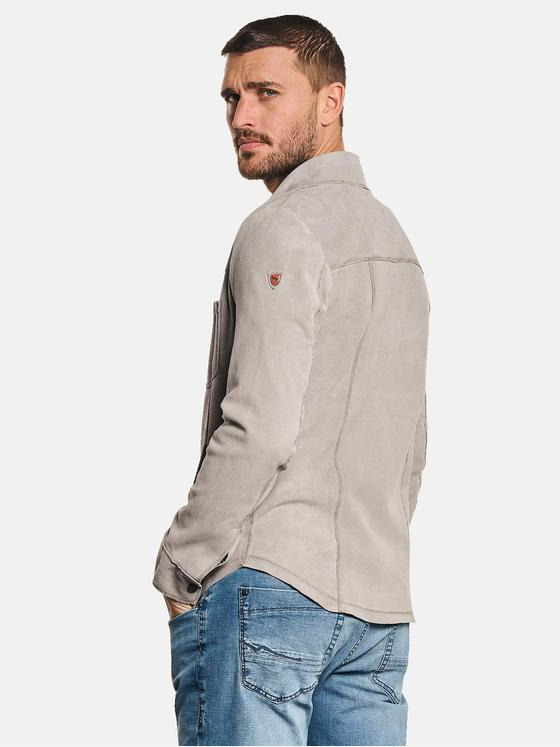 emilio adani Herren Lederhemd Weiß 32572