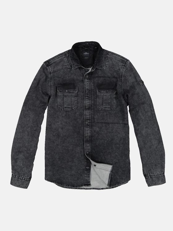 engbers Herren Langarm-Hemd  aus Sweatmaterial Blau 34101