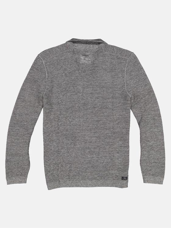 engbers Herren Strickjacke in zweifarbiger Optik Silbergrau 32282