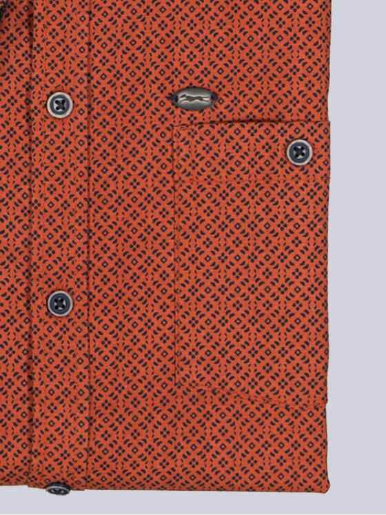 engbers Herren Kurzarm-Hemd gemustert Rostorange 39185