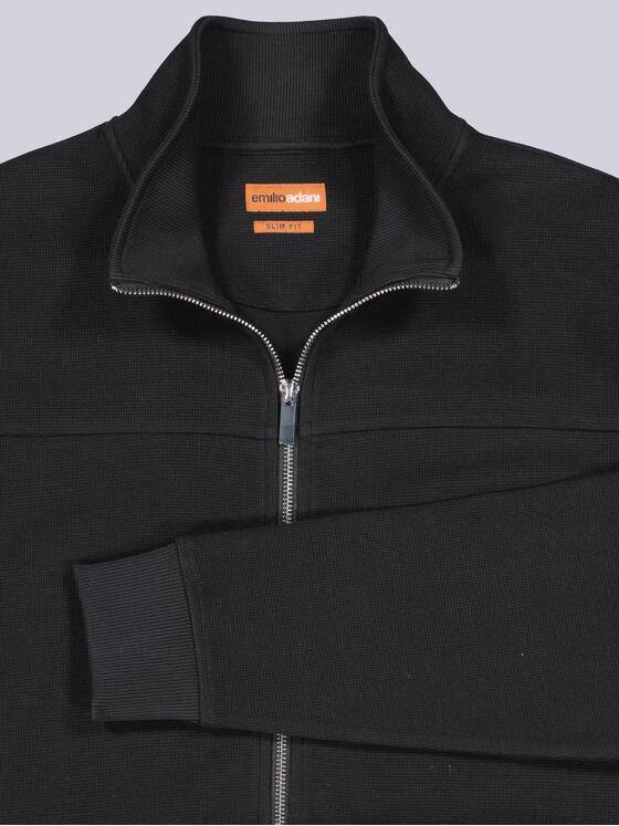 emilio adani Herren Sweatjacke strukturiert Schwarz 39816