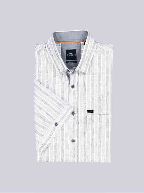 engbers Herren Kurzarm-Hemd mit Leinenanteil Anthrazit 39200