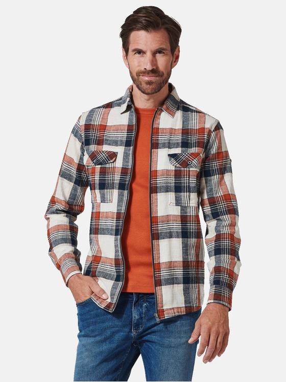 engbers Herren Langarm-Hemd kariert Orange 35208